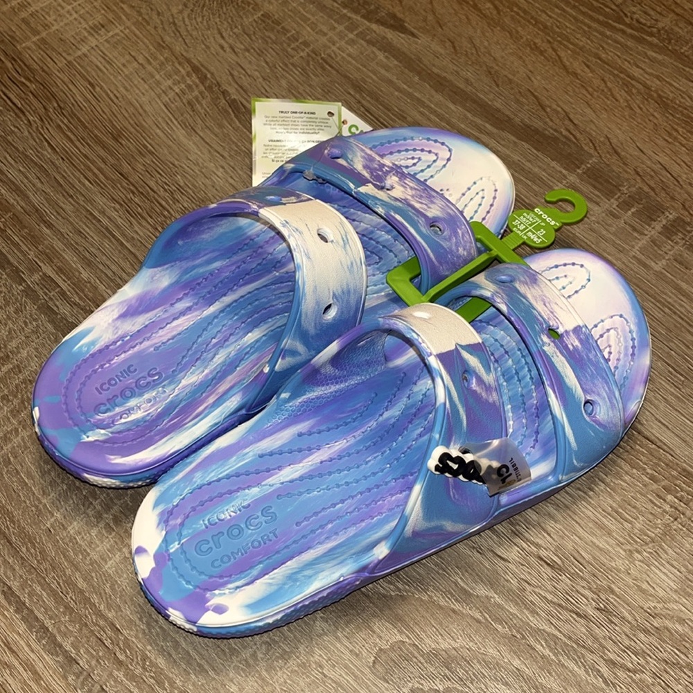 Croc Sandals tie-dye blue/purple
